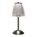 LED Stmívatelná nabíjecí dotyková stolní lampa LED/2,4W/5V 3000-6000K 1800 mAh lesklý chrom