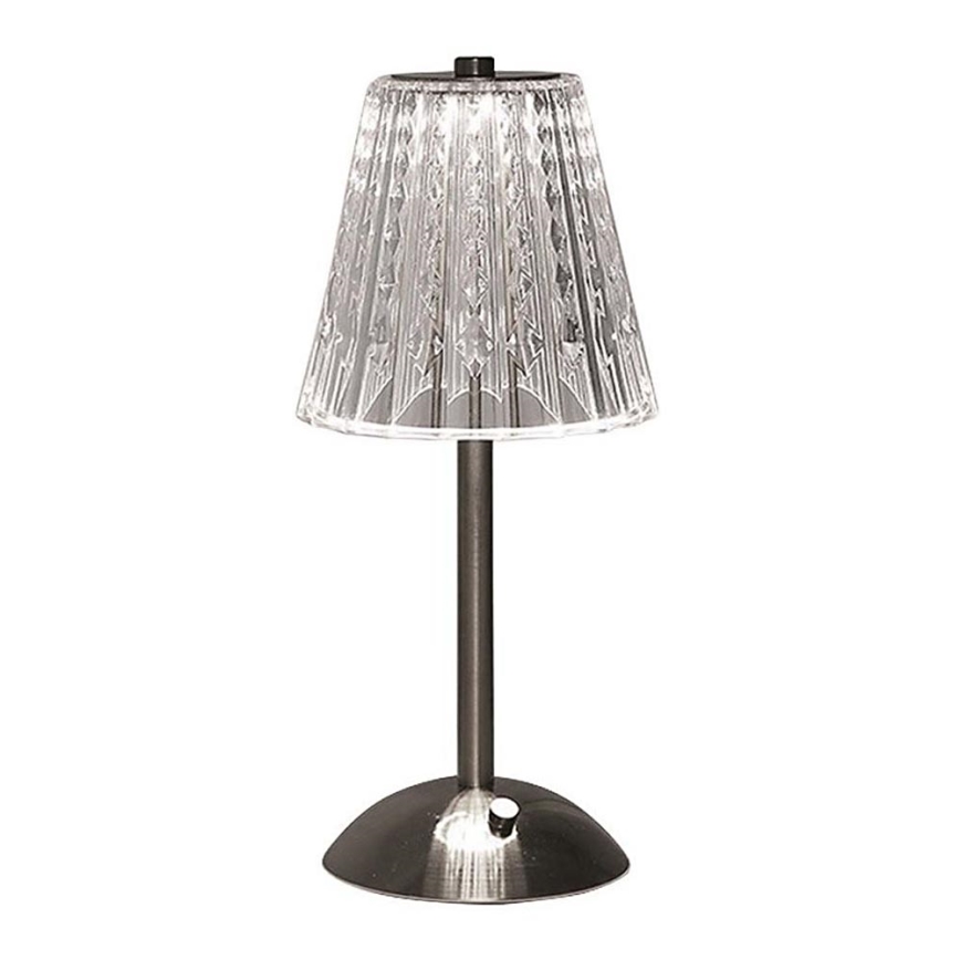 LED Stmívatelná nabíjecí dotyková stolní lampa LED/2,4W/5V 3000-6000K 1800 mAh lesklý chrom