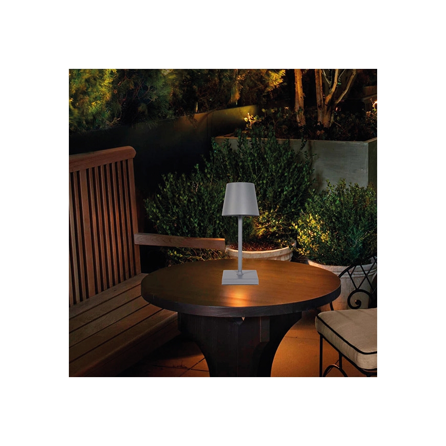 LED Stmívatelná nabíjecí dotyková stolní lampa LED/3,5W/5V 5200mAh šedá
