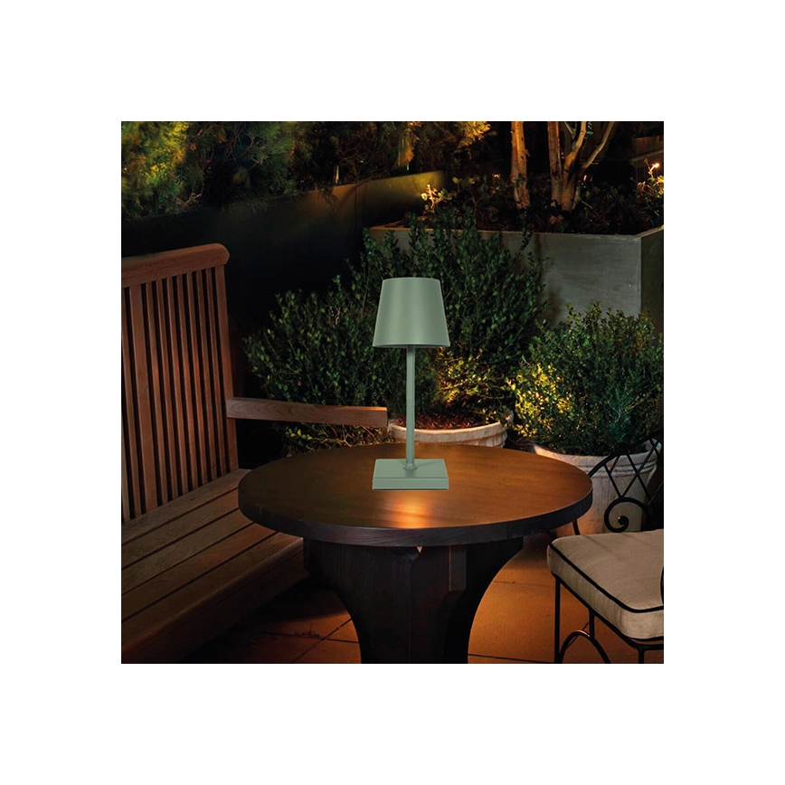 LED Stmívatelná nabíjecí dotyková stolní lampa LED/3,5W/5V 5200mAh zelená