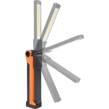 LED Stmívatelná nabíjecí pracovní svítilna LED/3W/5V 6500K 2000 mAh oranžová/černá