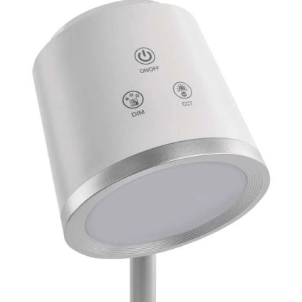 LED Stmívatelná nabíjecí stolní lampa 4v1 LED/6W/3,7V 3000K/4000K/6500K 1500mAh bílá