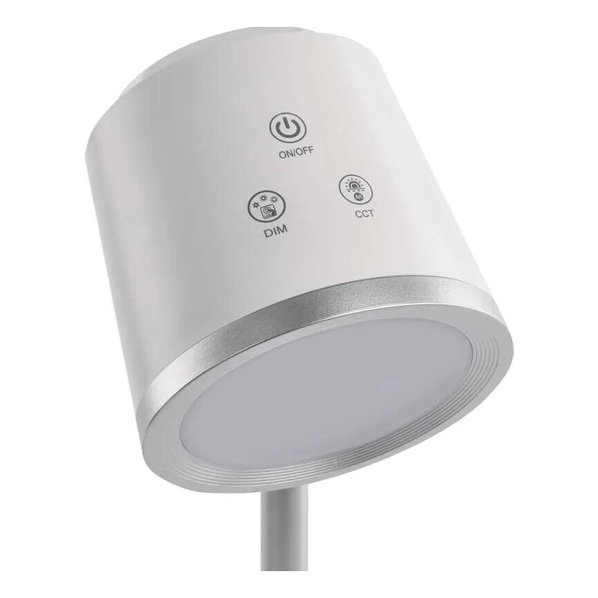 LED Stmívatelná nabíjecí stolní lampa 4v1 LED/6W/3,7V 3000K/4000K/6500K 1500mAh bílá