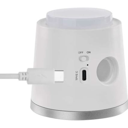 LED Stmívatelná nabíjecí stolní lampa 4v1 LED/6W/3,7V 3000K/4000K/6500K 1500mAh bílá