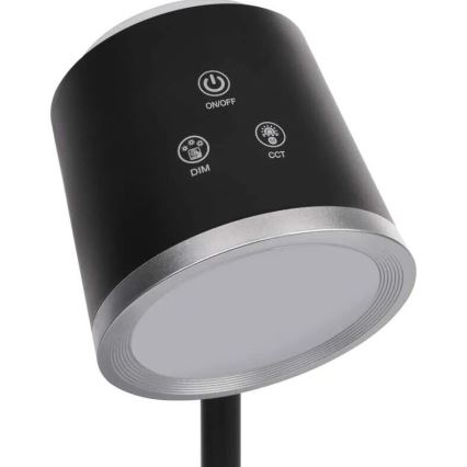 LED Stmívatelná nabíjecí stolní lampa 4v1 LED/6W/3,7V 3000K/4000K/6500K 1500mAh černá