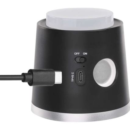 LED Stmívatelná nabíjecí stolní lampa 4v1 LED/6W/3,7V 3000K/4000K/6500K 1500mAh černá