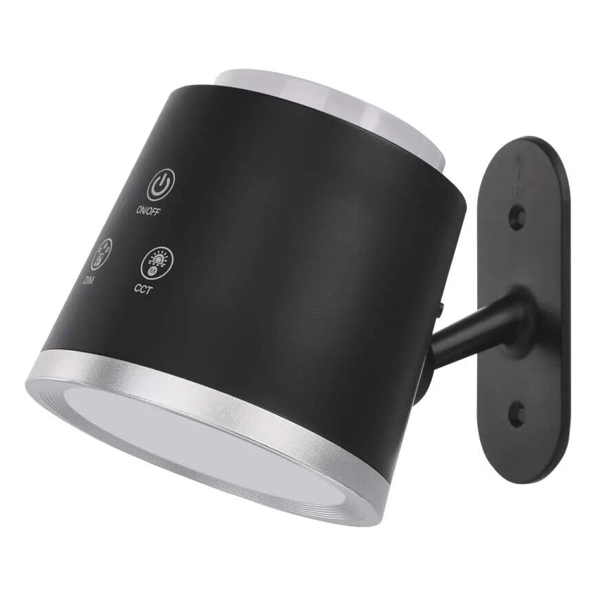 LED Stmívatelná nabíjecí stolní lampa 4v1 LED/6W/3,7V 3000K/4000K/6500K 1500mAh černá