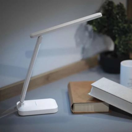 LED Stmívatelná nabíjecí stolní lampa LED/5W/3,7V 3000K/4000K/6500K 800mAh bílá