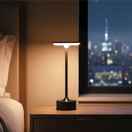 LED Stmívatelná nabíjecí stolní lampa NEW YORK LED/1,8W/5V 2700K/4000K/6500K 1200 mAh černá