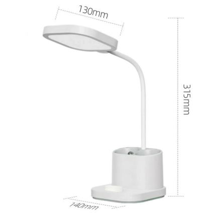 LED Stmívatelná nabíjecí stolní lampa s držákem a powerbankou LED/5W/5V 2400mAh