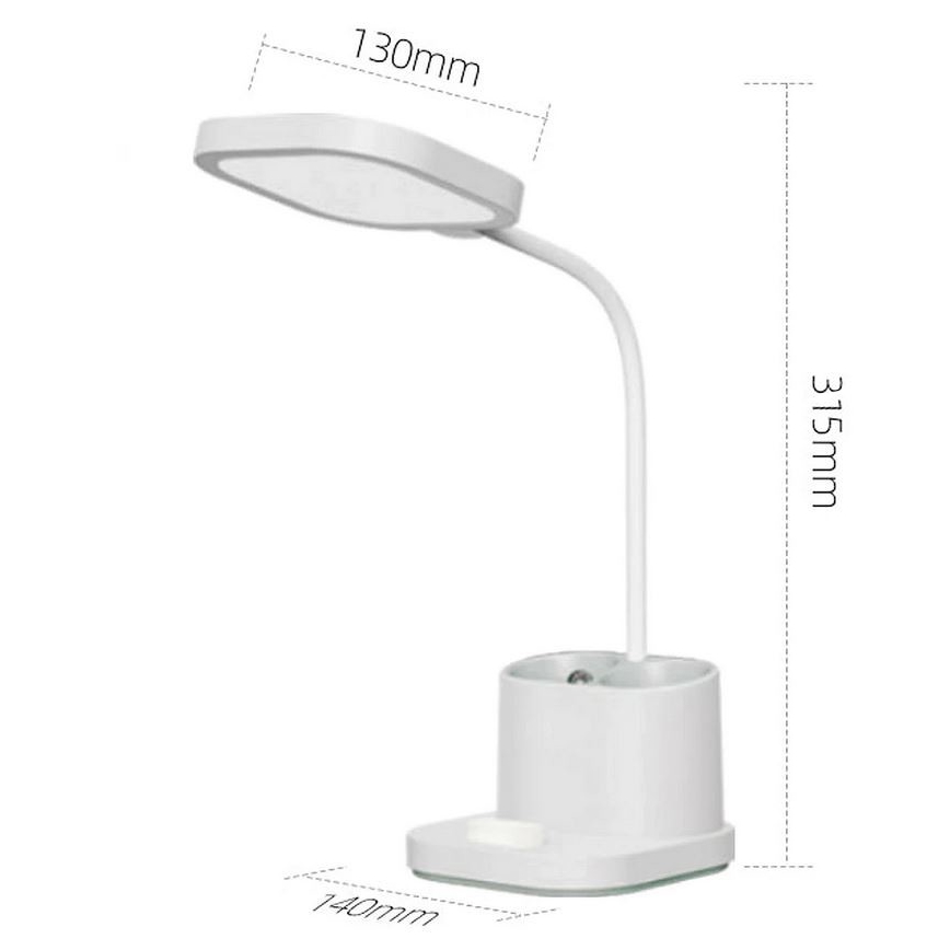 LED Stmívatelná nabíjecí stolní lampa s držákem a powerbankou LED/5W/5V 2400mAh