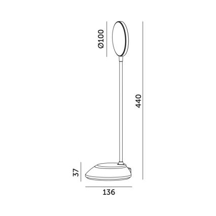 LED Stmívatelná nabíjecí stolní lampa VISUA LED/5W/5V 3000-5000K 1200 mAh modrá