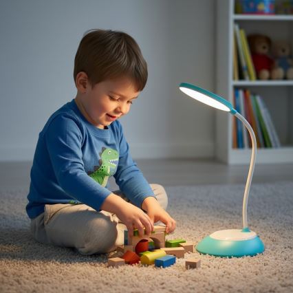LED Stmívatelná nabíjecí stolní lampa VISUA LED/5W/5V 3000-5000K 1200 mAh modrá