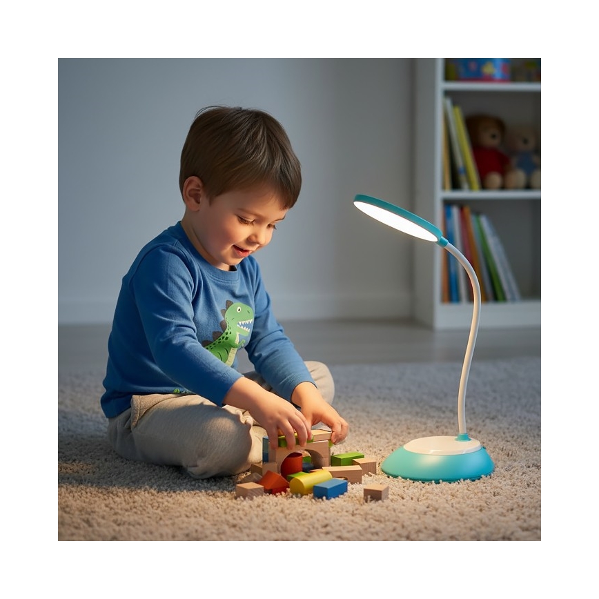 LED Stmívatelná nabíjecí stolní lampa VISUA LED/5W/5V 3000-5000K 1200 mAh modrá