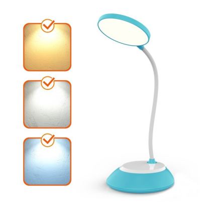 LED Stmívatelná nabíjecí stolní lampa VISUA LED/5W/5V 3000-5000K 1200 mAh modrá