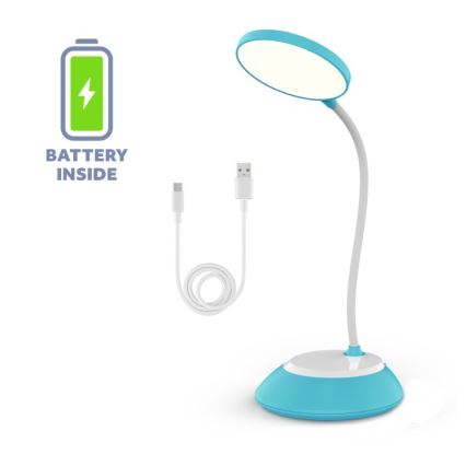 LED Stmívatelná nabíjecí stolní lampa VISUA LED/5W/5V 3000-5000K 1200 mAh modrá