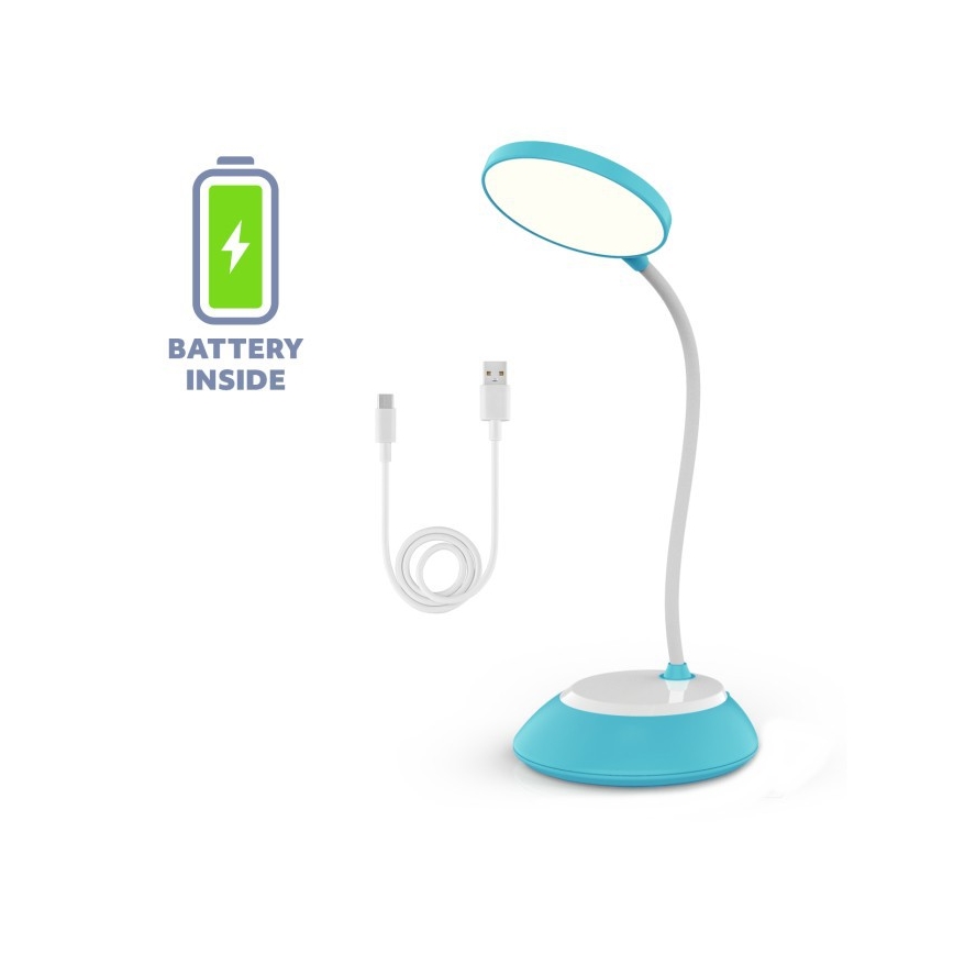 LED Stmívatelná nabíjecí stolní lampa VISUA LED/5W/5V 3000-5000K 1200 mAh modrá