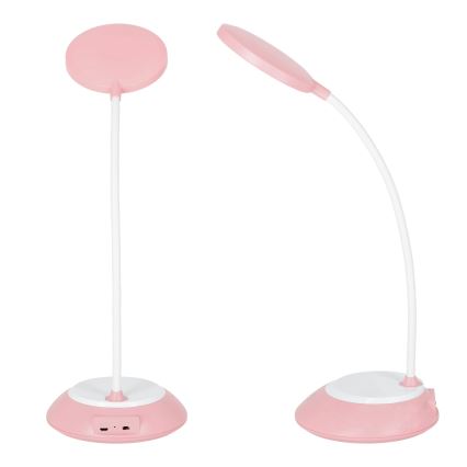 LED Stmívatelná nabíjecí stolní lampa VISUA LED/5W/5V 3000-5000K 1200 mAh růžová