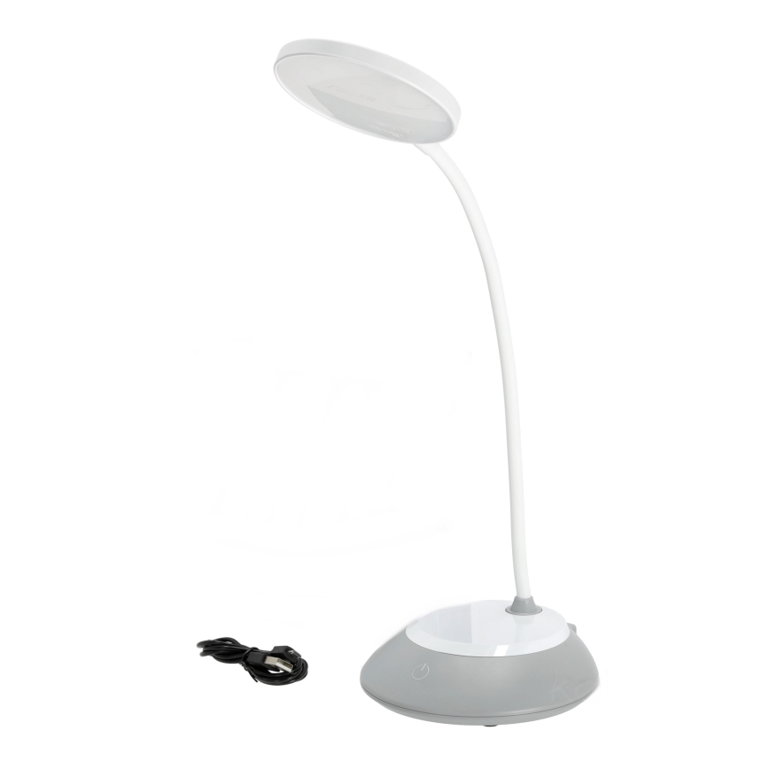 LED Stmívatelná nabíjecí stolní lampa VISUA LED/5W/5V 3000-5000K 1200 mAh šedá