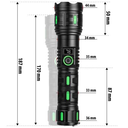 LED Stmívatelná nabíjecí svítilna s funkcí powerbanky LED/20W/5V IP44 1200 lm 5000 mAh