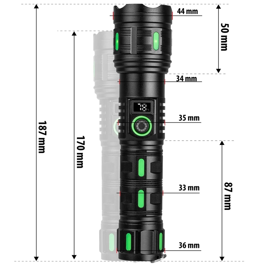 LED Stmívatelná nabíjecí svítilna s funkcí powerbanky LED/20W/5V IP44 1200 lm 5000 mAh