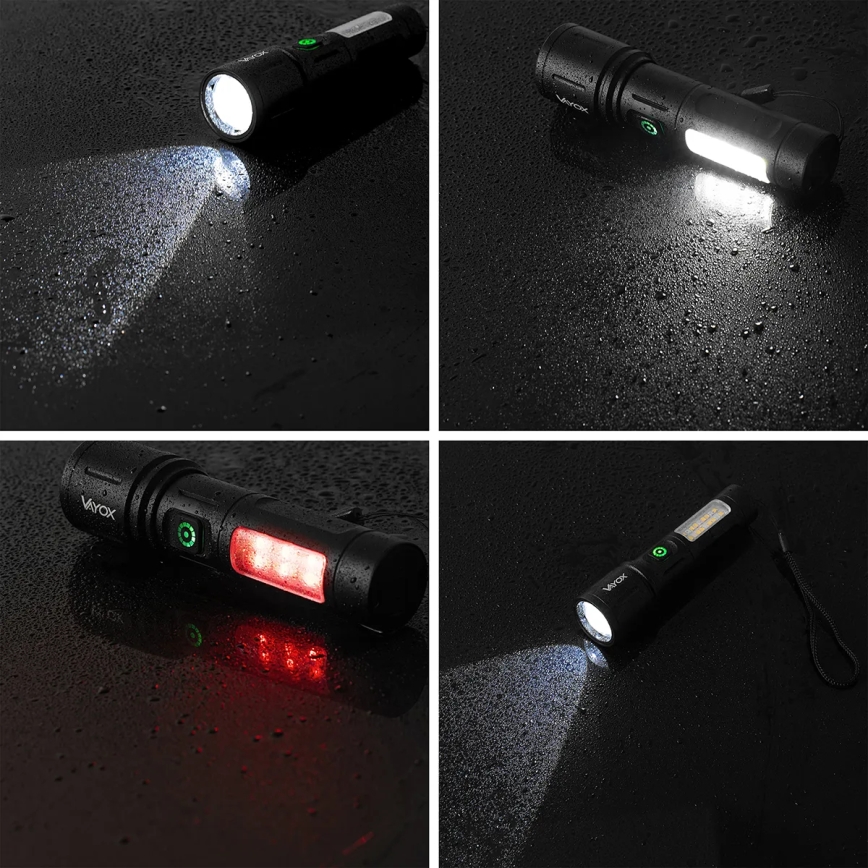 LED Stmívatelná nabíjecí svítilna s červeným světlem LED/5W/5V IPX4 260 lm 2000 mAh