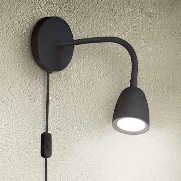 LED Stmívatelná nástěnná lampička LED/4W/230V černá