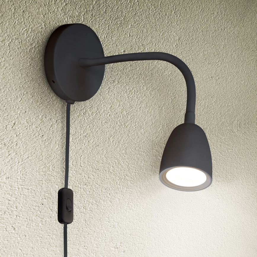 LED Stmívatelná nástěnná lampička LED/4W/230V černá