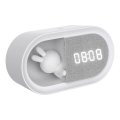 LED Stmívatelná noční lampička s budíkem BUNNY LED/1,2W/5V 3000K