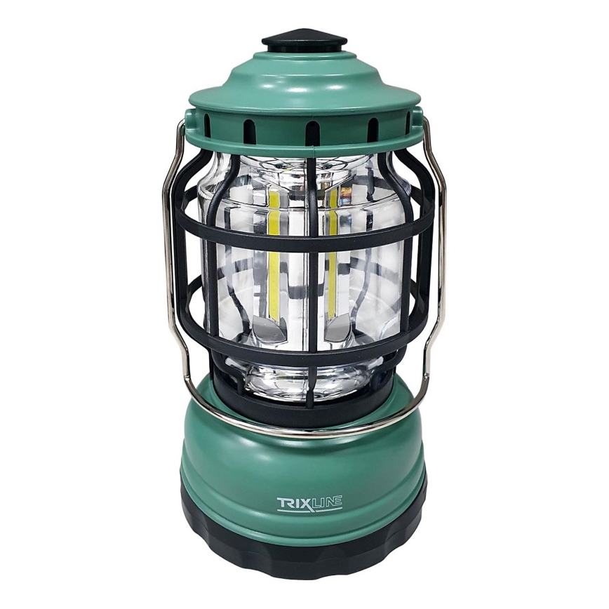 LED Stmívatelná přenosná kempingová lampa 3xLED/3W/3xAA IPX4 zelená