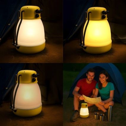 LED Stmívatelná přenosná nabíjecí lampa s funkcí powerbanky LUMINA MINIO LED/5V 1800 mAh IP44 žlutá