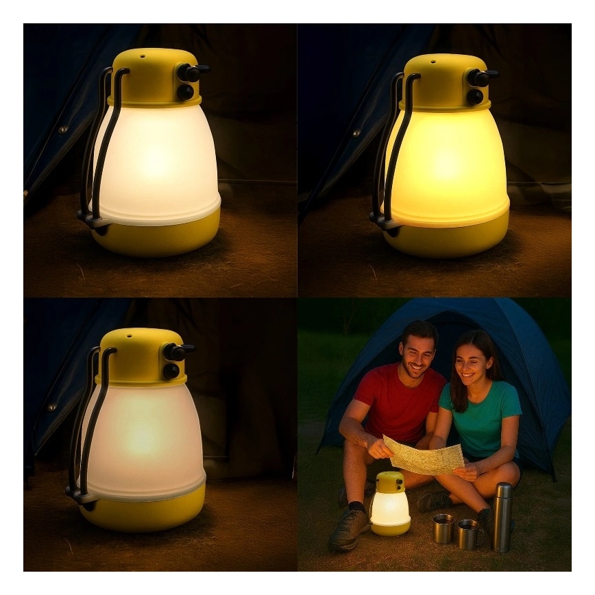 LED Stmívatelná přenosná nabíjecí lampa s funkcí powerbanky LUMINA MINIO LED/5V 1800 mAh IP44 žlutá
