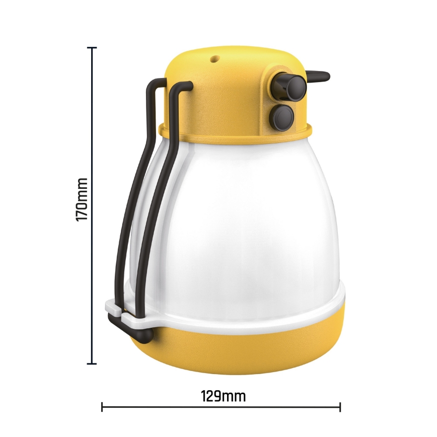LED Stmívatelná přenosná nabíjecí lampa s funkcí powerbanky LUMINA MINIO LED/5V 1800 mAh IP44 žlutá