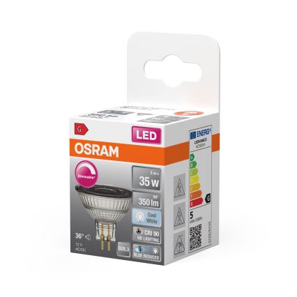 LED Stmívatelná reflektorová žárovka MR16 GU5,3/5W/12V 4000K 36° CRI 90 - Osram