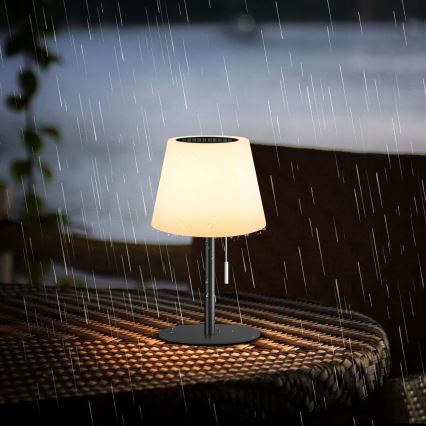 LED Stmívatelná solární lampa LED/2W/5V USB 1200 mAh IP44 bílá/černá