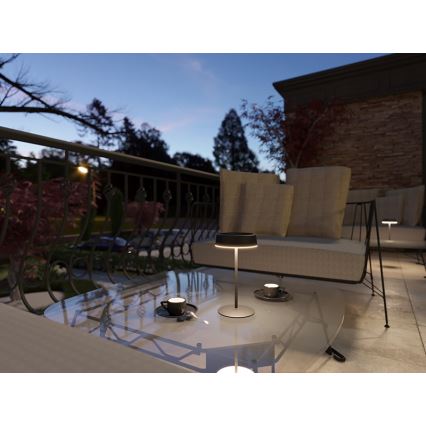 LED Stmívatelná solární nabíjecí stolní lampa VIVIEN LED/3W/5V 2700K 1600 mAh IP54 černá