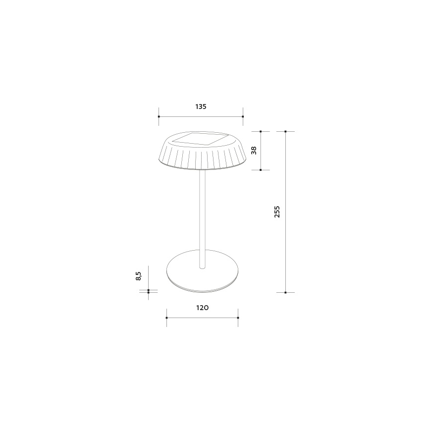 LED Stmívatelná solární nabíjecí stolní lampa VIVIEN LED/3W/5V 2700K 1600 mAh IP54 černá