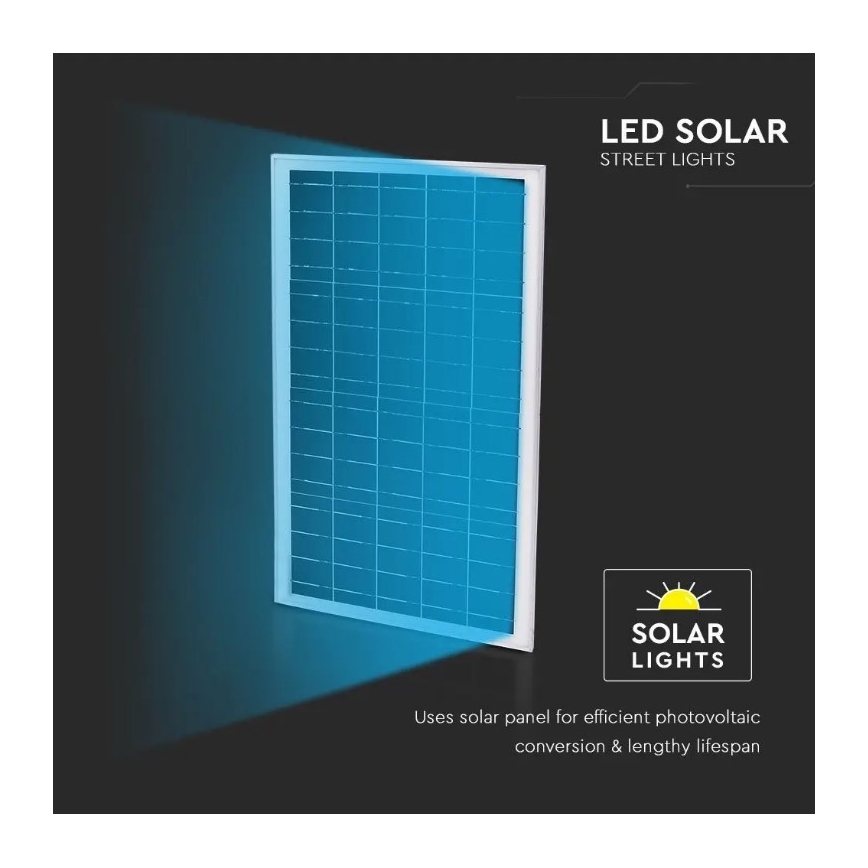 LED Stmívatelná solární pouliční lampa LED/50W/6,4V 6000K IP65 50000 mAh + dálkové ovládání