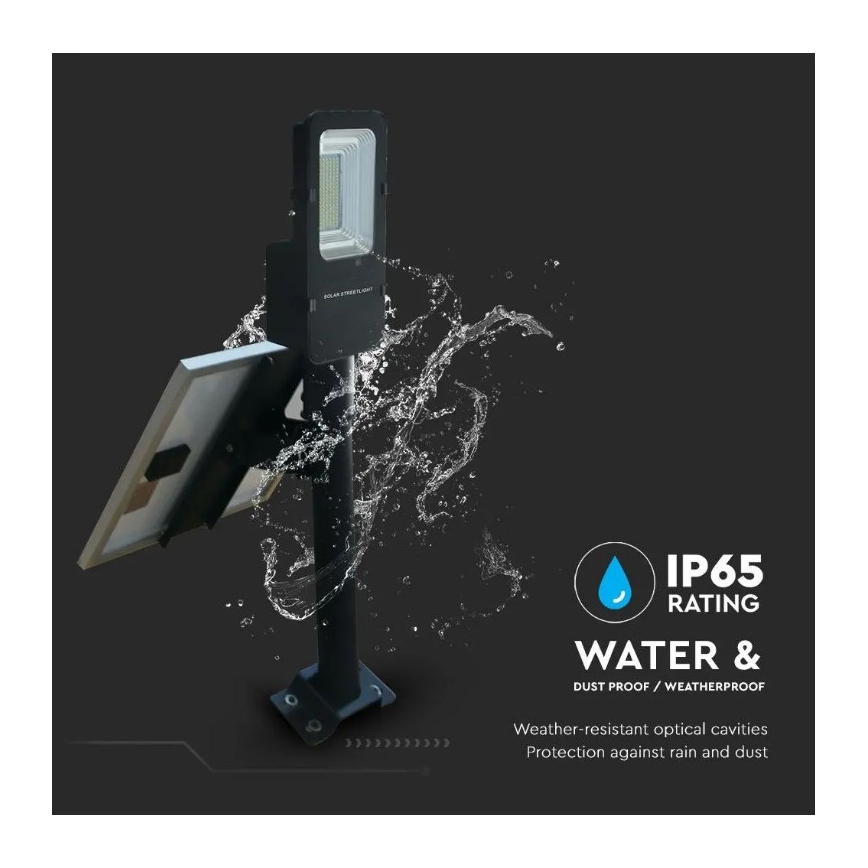 LED Stmívatelná solární pouliční lampa LED/50W/6,4V 6000K IP65 50000 mAh + dálkové ovládání
