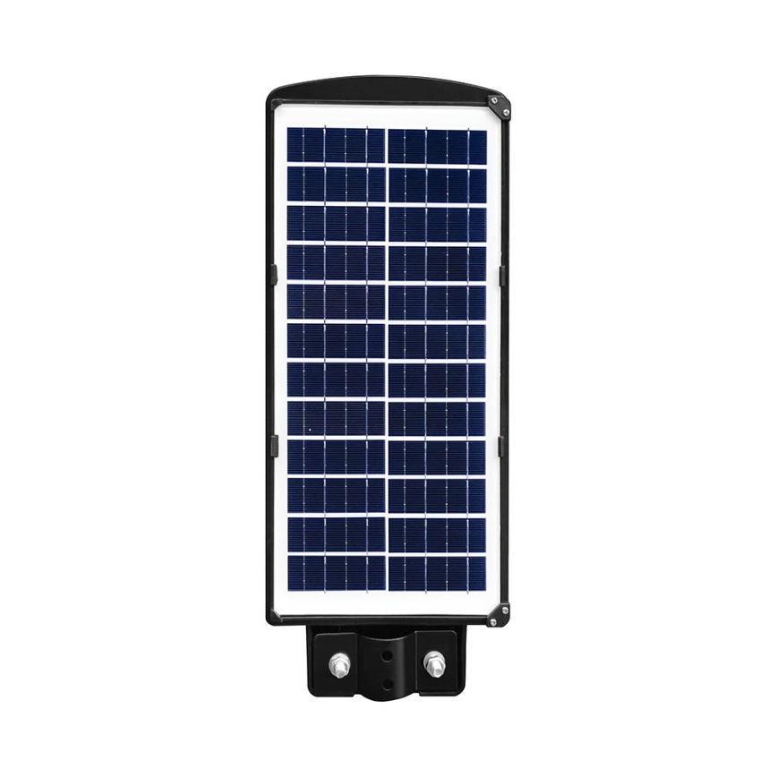 LED Stmívatelná solární pouliční lampa se senzorem pohybu a soumraku LED/8W/3,2V 6000K IP65 9000 mAh černá + dálkové ovládání