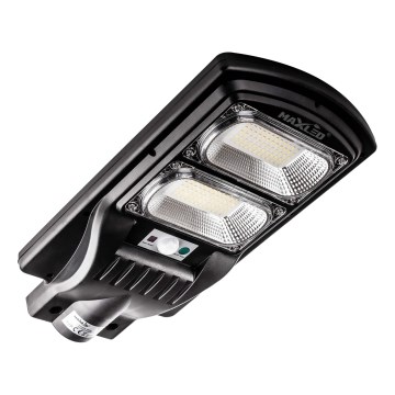 LED Stmívatelná solární pouliční lampa se senzorem LED/120W/6V 6500K IP65 černá + dálkové ovládání