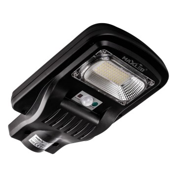 LED Stmívatelná solární pouliční lampa se senzorem LED/150W/6V 6500K IP65 černá + dálkové ovládání