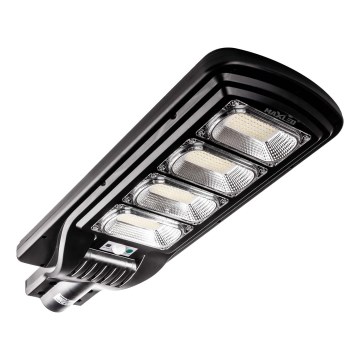 LED Stmívatelná solární pouliční lampa se senzorem LED/240W/6V 6500K IP65 černá + dálkové ovládání