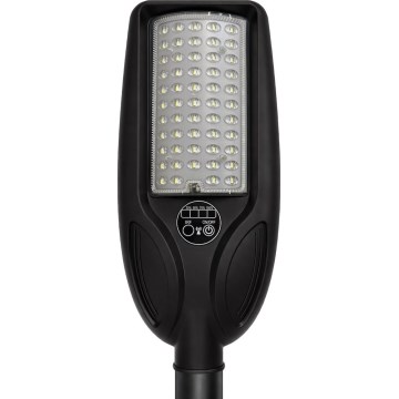 LED Stmívatelná solární pouliční lampa se senzorem VENICE LED/50W/3,2V 4000 mAh IP65 černá + dálkové ovládání