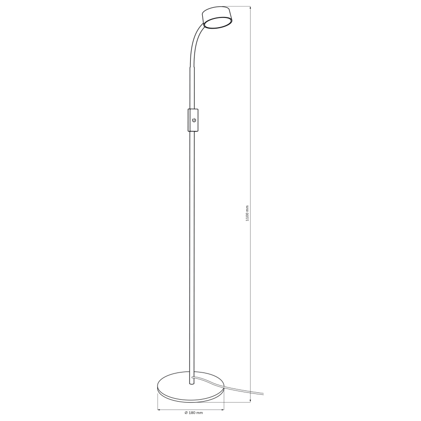 LED Stmívatelná dotyková stojací lampa BRUNO LED/3W/230V 3000/4000/6500K černá