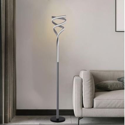LED Stmívatelná stojací lampa LED/50W/230V 3000-6500K šedá + dálkové ovládání