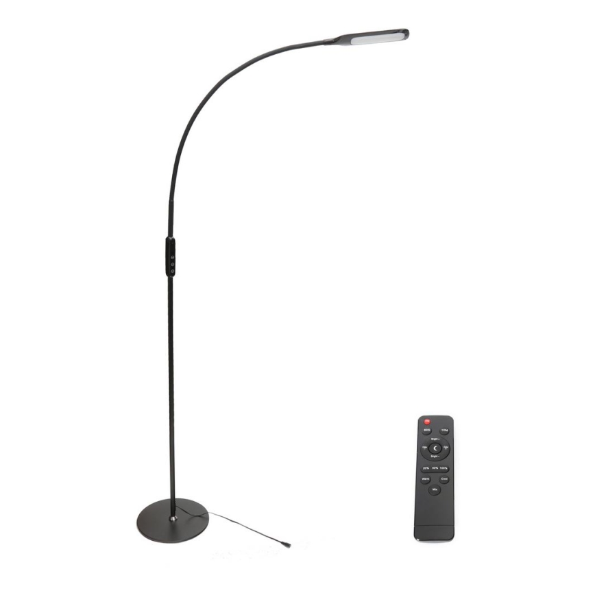 LED Stmívatelná stojací lampa LED/9W/230V 3000-6500K černá + dálkové ovládání