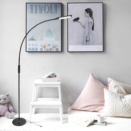 LED Stmívatelná stojací lampa LED/9W/230V 3000-6500K černá + dálkové ovládání
