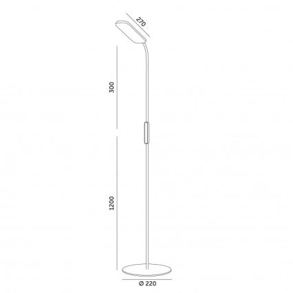 LED Stmívatelná stojací lampa TEILO LED/10W/230V 3000/4000/6500K bílá + dálkové ovládání