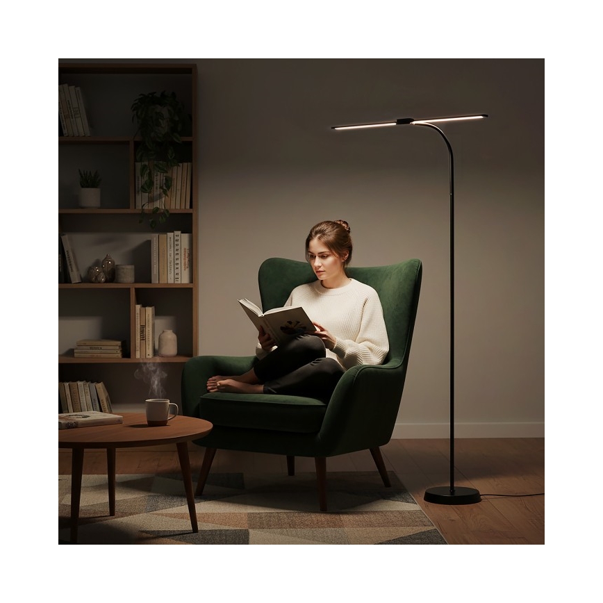 LED Stmívatelná stojací lampa TEILO LED/14W/230V 3000/4000/6000K černá
